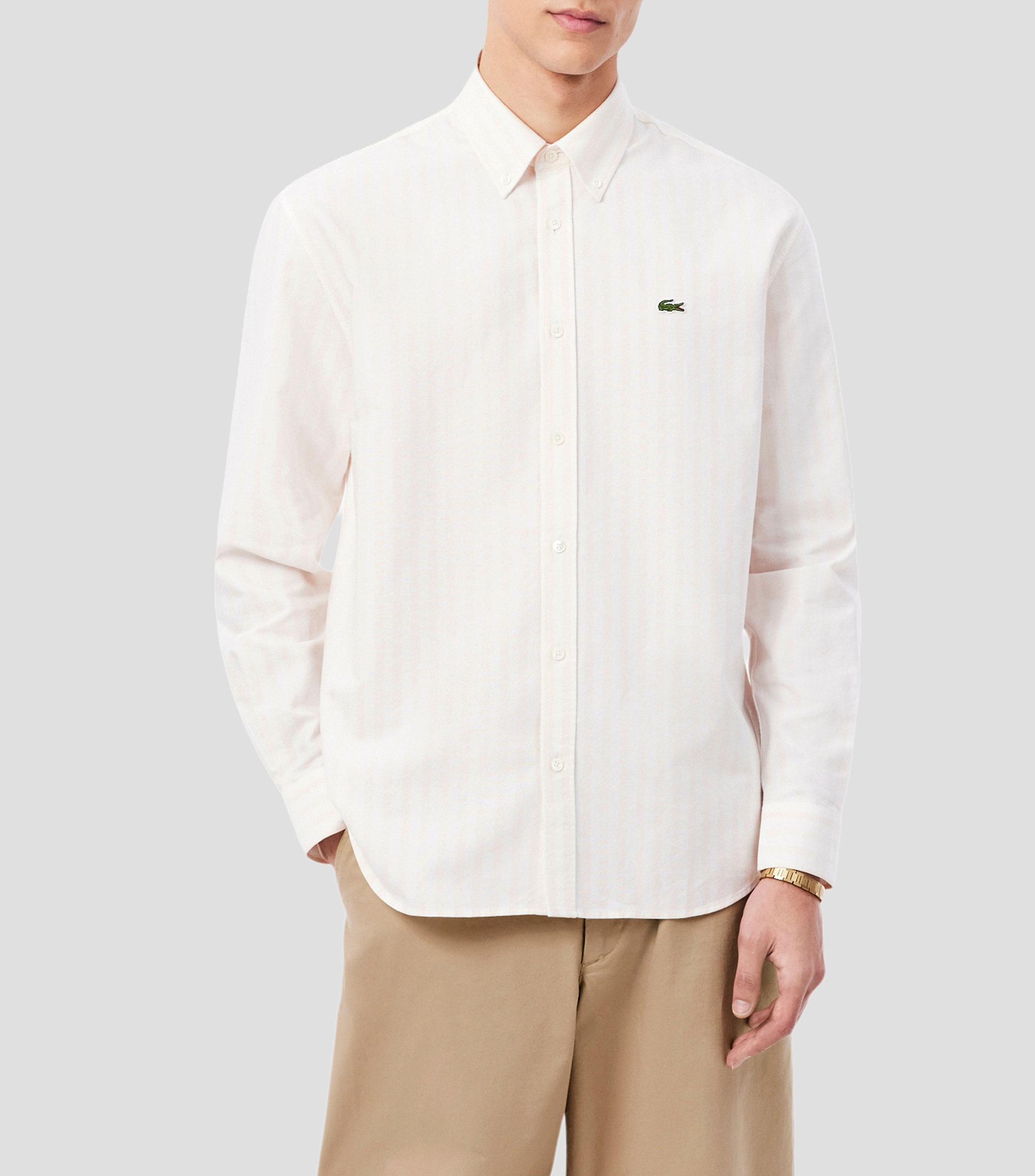 Camisa con rayas manga larga Hombre